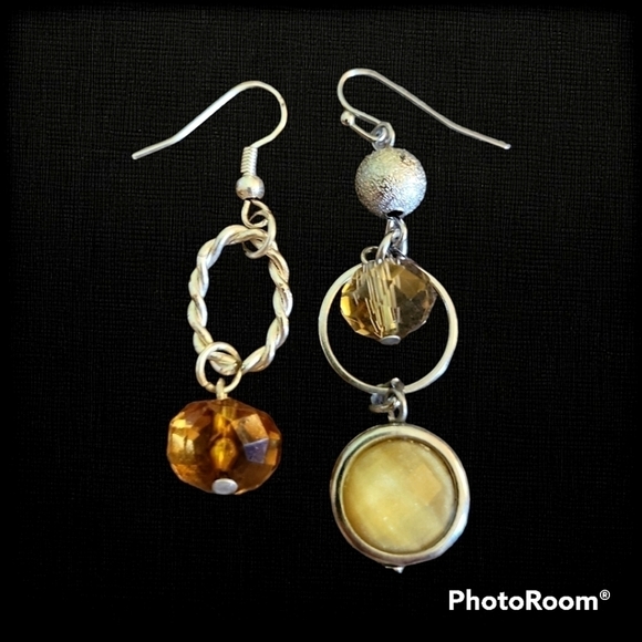 3/$30 Mismatched Dangle Hook Orbit Nebula Earrings - Picture 1 of 4
